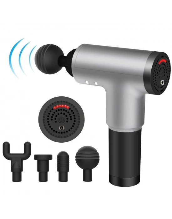 Fascial Gun Rh-320 6 Kademe Hız Ayarlı, 4 Parça Başlıklı, Usb Şarjlı, Masaj Tabanca Aleti