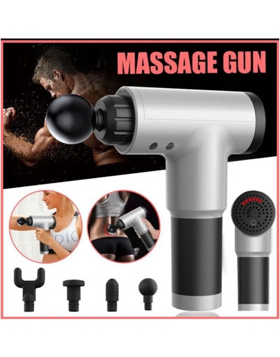 Fascial Gun Rh-320 6 Kademe Hız Ayarlı, 4 Parça Başlıklı, Usb Şarjlı, Masaj Tabanca Aleti