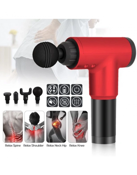 Fascial Gun Rh-320 6 Kademe Hız Ayarlı, 4 Parça Başlıklı, Usb Şarjlı, Masaj Tabanca Aleti
