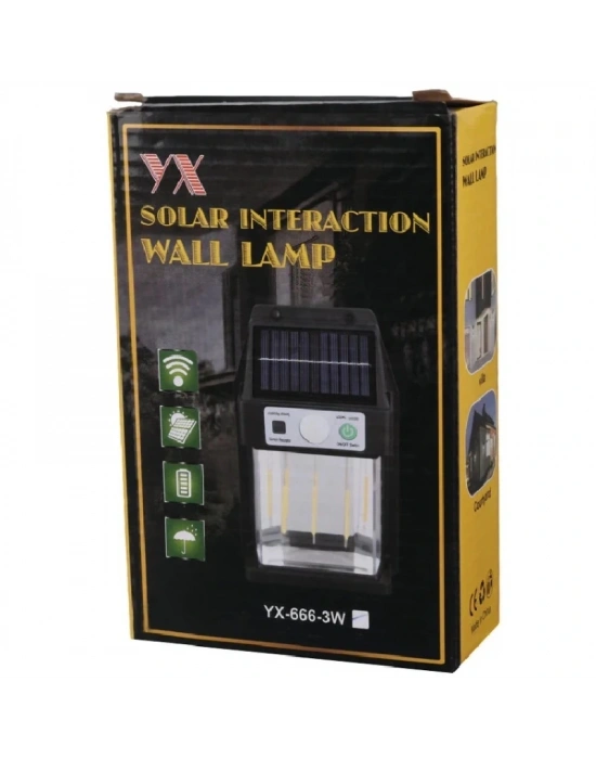 Güneş Enerjili Duvar Lambası Yx-666 3w