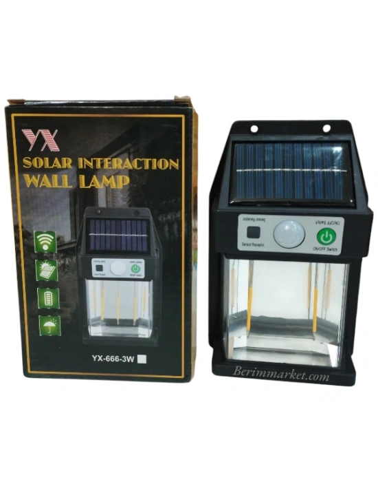 Güneş Enerjili Duvar Lambası Yx-666 3w