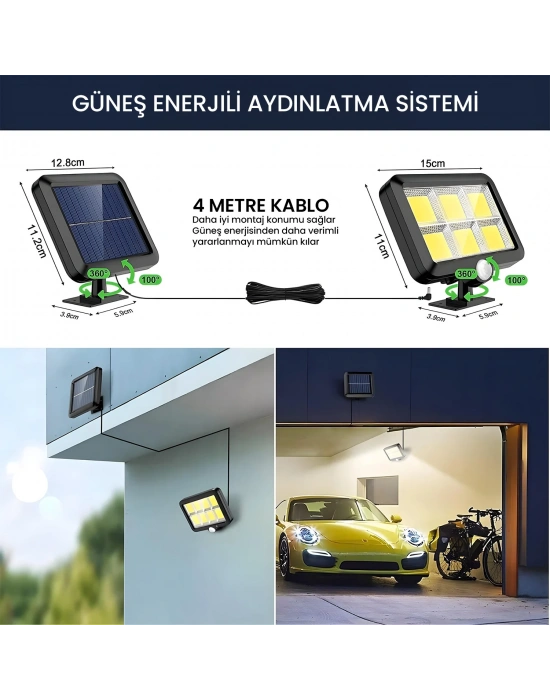 Güneş Enerjili Hareket Sensörlü Bahçe Lambası Sl-f100
