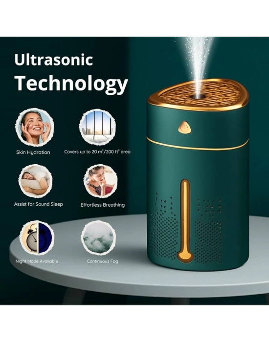 Hava Nemlendirici Işıklı Buhar Makinesi Ve Aroma Difüzörü 1000 Ml Ultrasonik