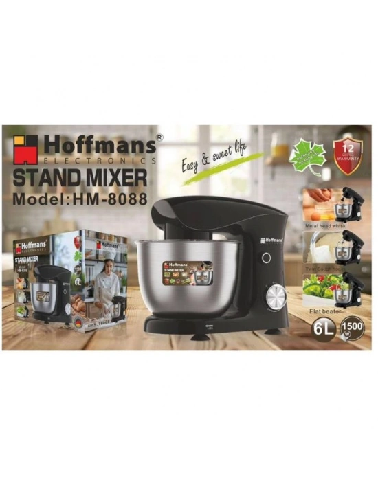 Hoffmans 6 Litre Hamur Yoğurma Makinesi - Siyah