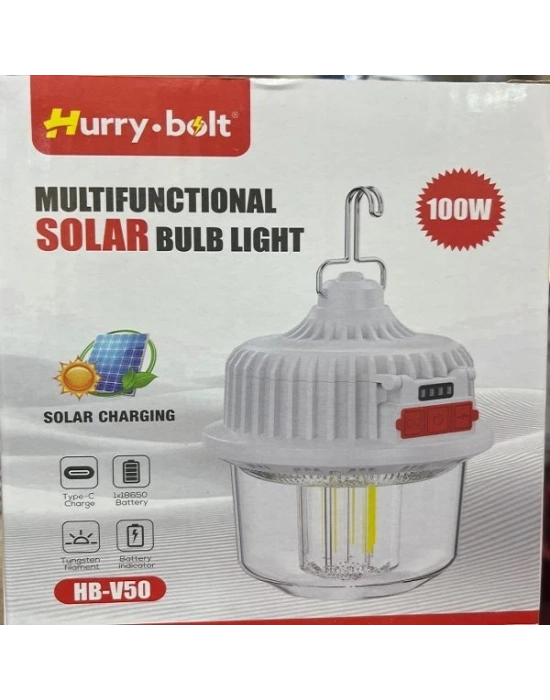 Hurry Bolt Hb-v50 100w Güneş Şarjlı Solar Lamba Kamp