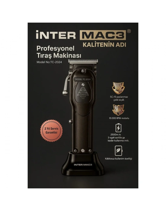 İnter Mac3 İntermac Tc-2024 Profesyonel Çelik Bıçak Ve Gövdeli Tıraş Makinesi