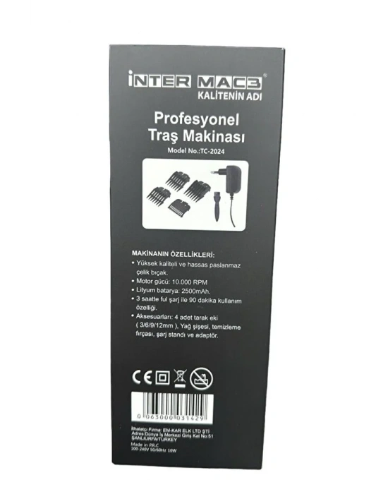 İnter Mac3 İntermac Tc-2024 Profesyonel Çelik Bıçak Ve Gövdeli Tıraş Makinesi