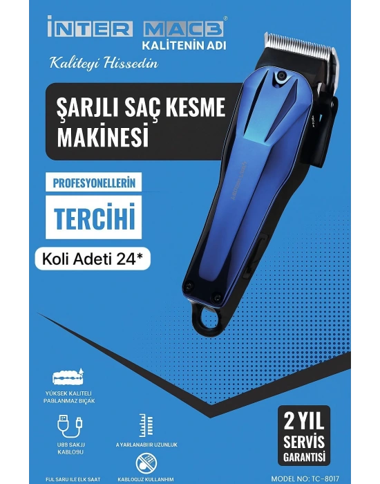 İnter Mac3 Şarjlı Saç Kesme Makinesi Tc-8017