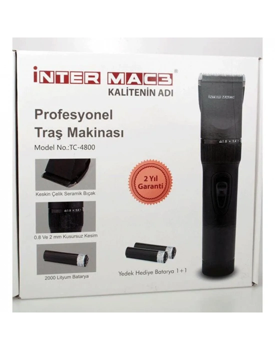 Inter Mac3 Tc-4800 Yedek Bataryalı Profesyonel Saç Sakal Tıraş Makinesi