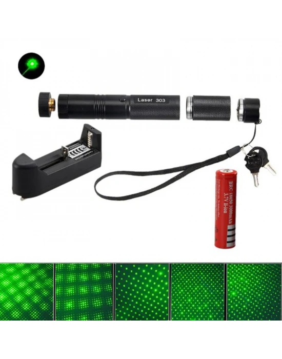İtalyano Ka-846 100mw Desen Başlıklı Şarjlı Yeşil Lazer Pointer