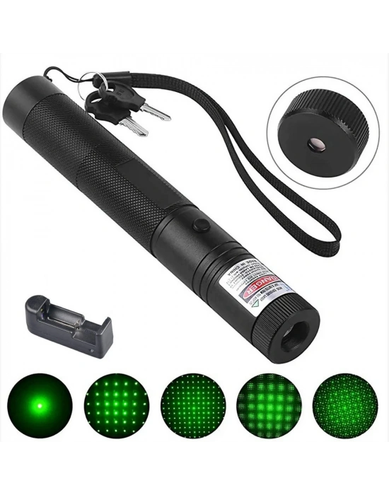 İtalyano Ka-846 100mw Desen Başlıklı Şarjlı Yeşil Lazer Pointer