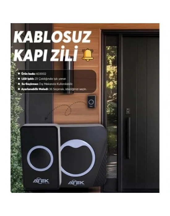 Kablosuz Su Geçirmez Kapı Zili