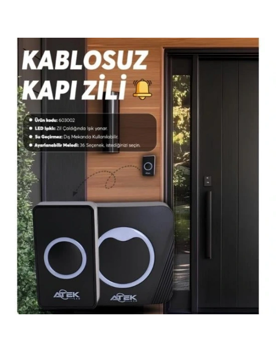 Kablosuz Su Geçirmez Kapı Zili