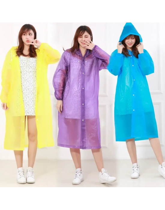 Kadın Erkek Yağmurluk Kapüşonlu Çıtçıtlı Eva Raincoat