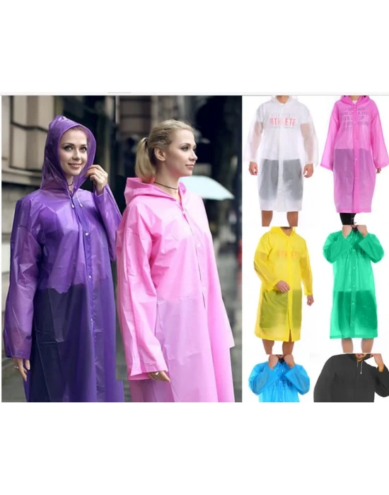 Kadın Erkek Yağmurluk Kapüşonlu Çıtçıtlı Eva Raincoat