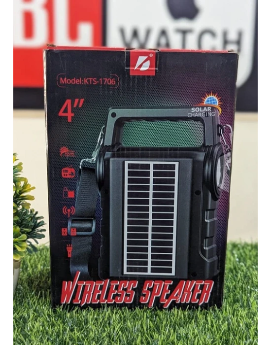 Kts-1706 Taşınabilir Güneş Enerjili Fenerli Bluetooth Hoparlör