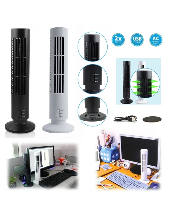 Kule Tipi Usb Elektrik Fan Yapraksız Klima Fanı
