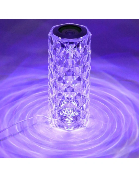 Kristal Masa Lamba Led Bluetooth Hoparlör Uzaktan Kumandalı