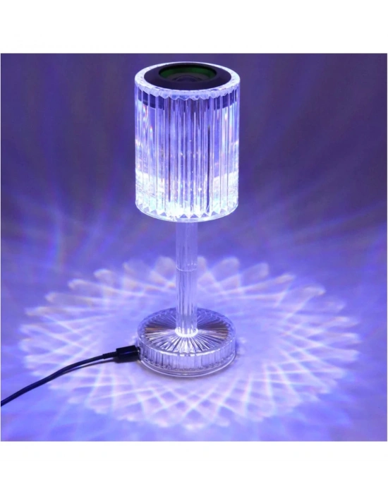 Led Bluetooth Hoparlör Uzaktan Kumandalı Kristal Lamba Masa Lamba
