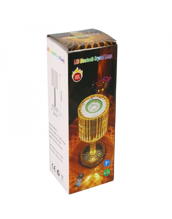 Led Bluetooth Hoparlör Uzaktan Kumandalı Kristal Lamba Masa Lamba
