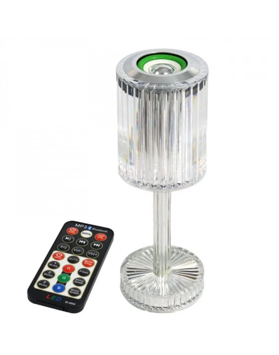 Led Bluetooth Hoparlör Uzaktan Kumandalı Kristal Lamba Masa Lamba