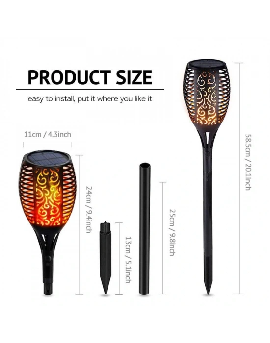 Ledon 12 Ledli Alevli Solar Bahçe Aydınlatma Ld-7002