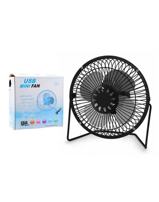 Masaüstü Metal Mini Fan Vantilatör Usb Girişli 20 Cm Çap