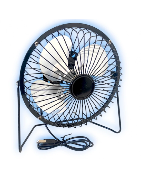 Masaüstü Metal Mini Fan Vantilatör Usb Girişli 20 Cm Çap