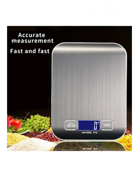 Metal Dijital Mutfak Terazisi Hassas Tartı 5 Kg Crown