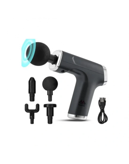 Mini Fascial Gun Profesyonel Şarjlı Masaj Aleti 4 Başlıklı Kh-800