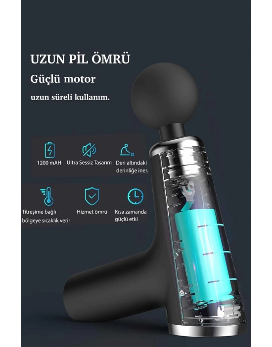 Mini Fascial Gun Profesyonel Şarjlı Masaj Aleti 4 Başlıklı Kh-800