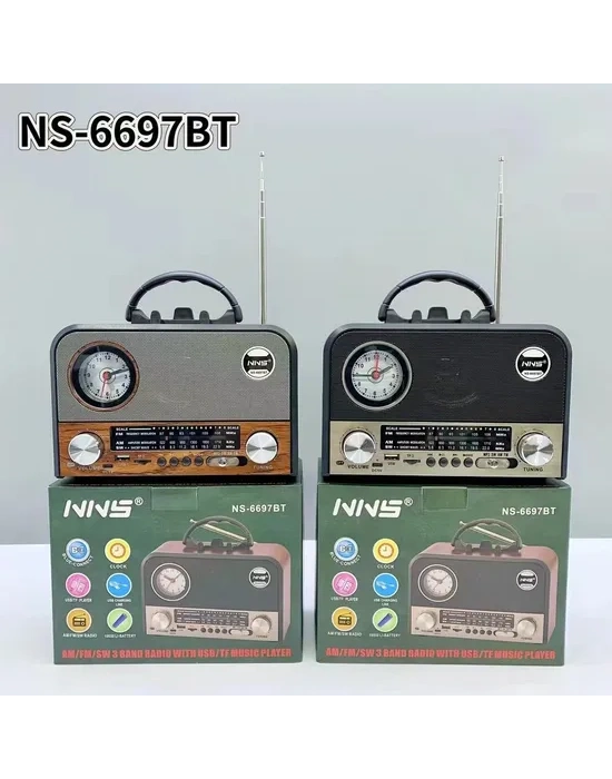 Nns Ns-6697bt Taşınabilir Bluetooth Nostaljik Radyo