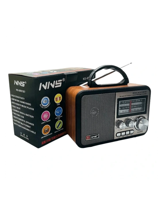 Nns Ns-8897 Orta Boy Retro, Nostaljik, Ahşap Tasarım Radyo