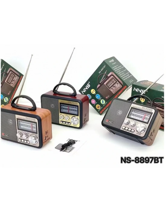 Nns Ns-8897 Orta Boy Retro, Nostaljik, Ahşap Tasarım Radyo
