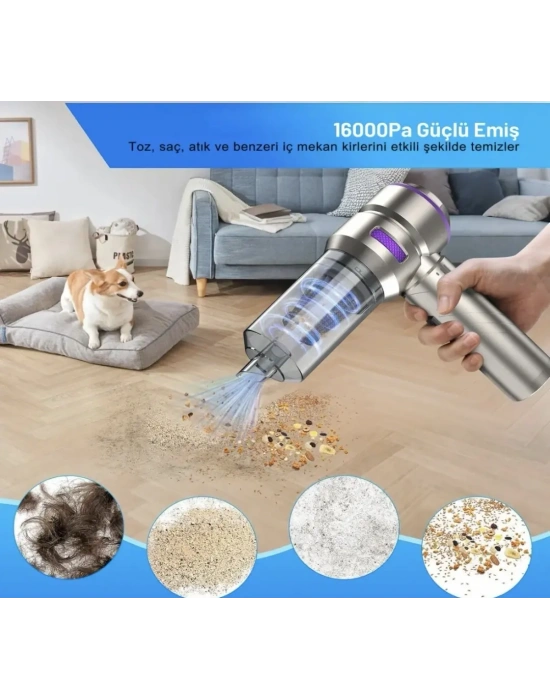 Oto Süpürge Plus Max 17000 Pa 100 Watt Şarjlı Süpürge