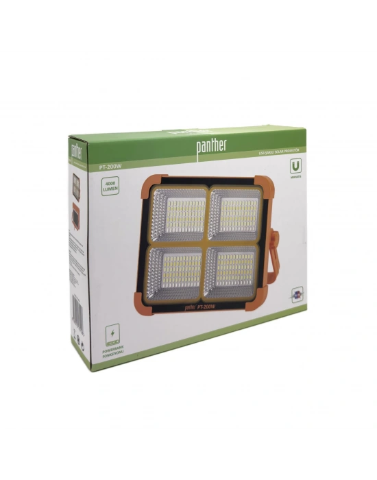 Panther Pt-200w Usb Şarjlı Solar Projektör