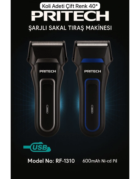 Pritech Şarjlı Sakal Tıraş Makinesi Seyahat Rf-1310
