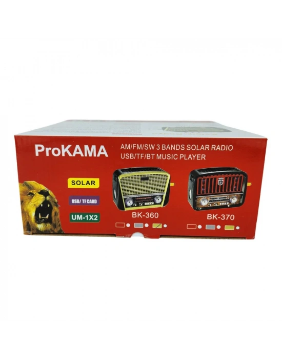 Prokama Bk-370 Nostaljik Tasarım Güneş Enerjili Radyo