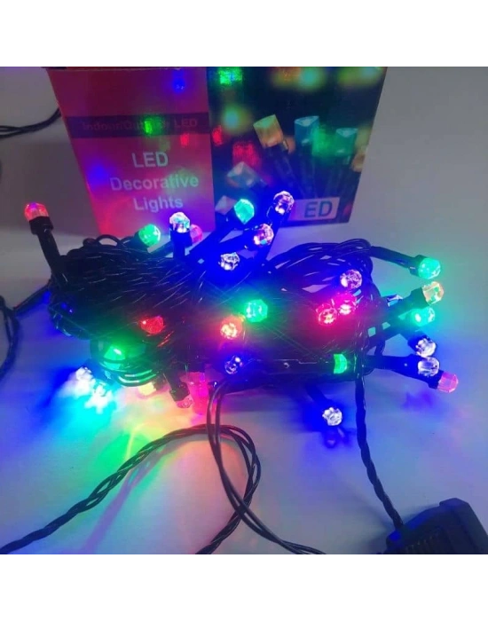 Rgb Renkli Işık Pirinç 10 Metre 100lü Ledli