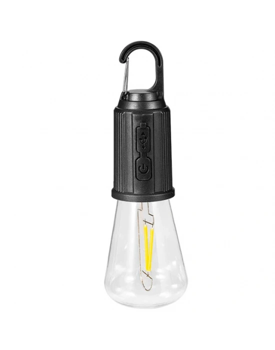 Rustik Taşınabilir Şarjlı Tasarruflu Ampul 10w Led Lamba Type-c Şarj Askılı Asma Aydınlatma T020