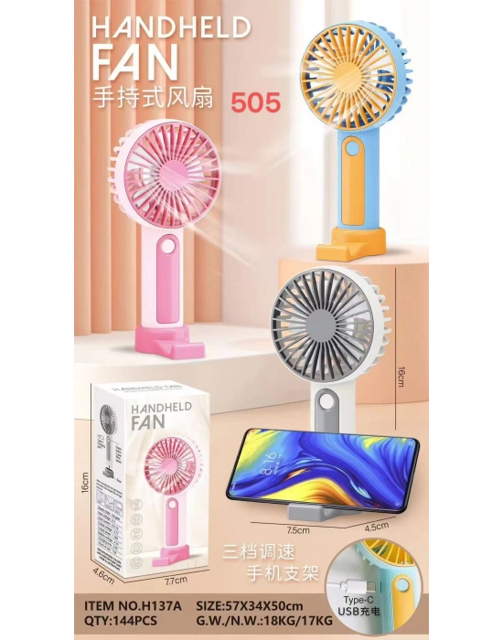 Şarjlı Taşınabilir El Tipi Mini Fan Egonex 505