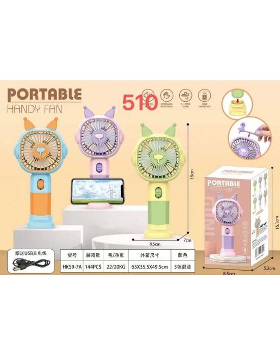 Şarjlı Taşınabilir El Tipi Mini Fan Egonex 510
