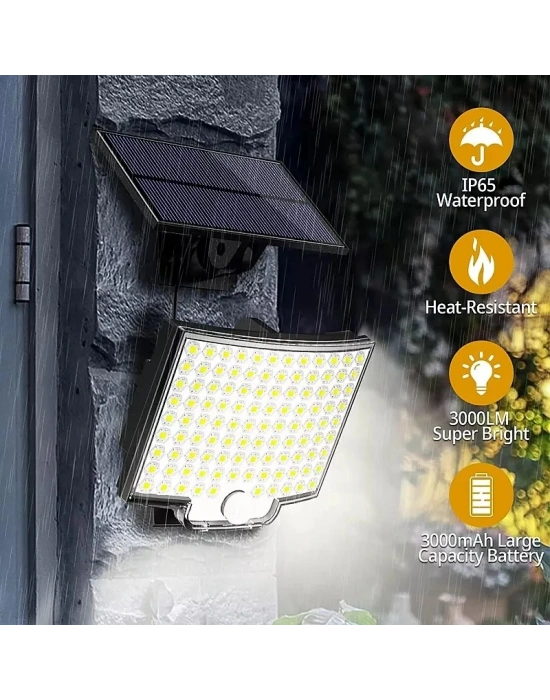 Solar Bahçe Aydınlatma Lambası 108 Led Lf-2501b
