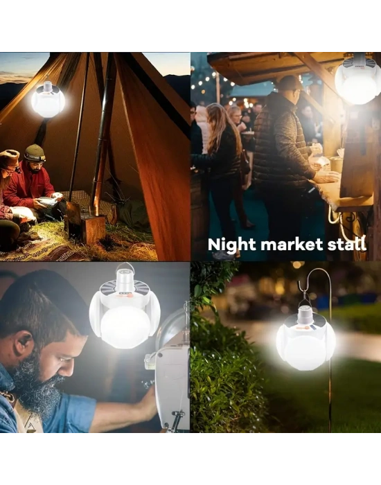Solar Güneş Enerji Ve Usb Sarjlı 5 Kanatlı Led Lamba Egonex