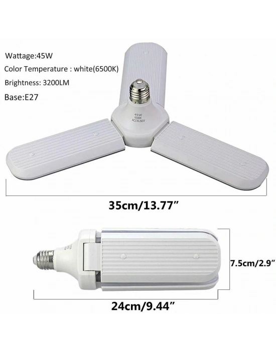 Sunlife Beyaz Işık 3 Pervaneli 45 Watt Tasarruflu