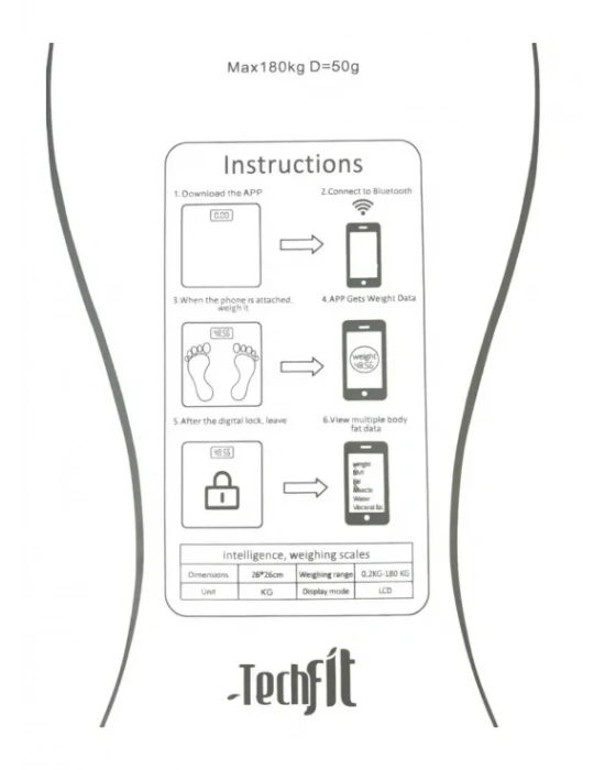 Egonex Dijital Baskül Yağ Ölçer Fonksiyonlu Akıllı Baskül Bluetooth Tartı - Vücut Analiz TF-1075