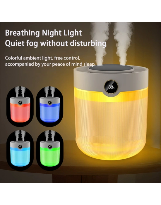 Ultrasonik Oda Hava Nemlendirici Çift Sprey Aromatherapy Ev Ofis Humudifier Rgb Işıklı 2lt