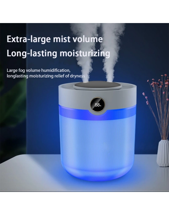 Ultrasonik Oda Hava Nemlendirici Çift Sprey Aromatherapy Ev Ofis Humudifier Rgb Işıklı 2lt