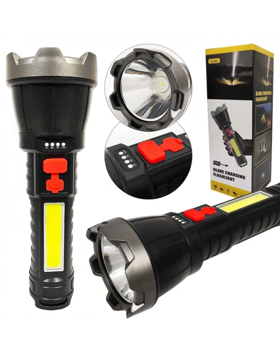 Usb Glare Charging Flashlight El Feneri Zj-05