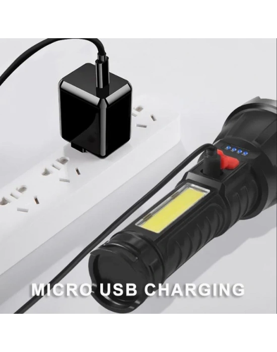 Usb Glare Charging Flashlight El Feneri Zj-05